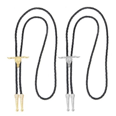 Fashion Bull Shoestring Necktie Bolo Tie Cowboy Necktie Western Necklace