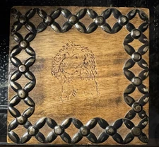 Wooden Memory Keepsake Box With Hinged Lids, Dog Engraved Keepsake