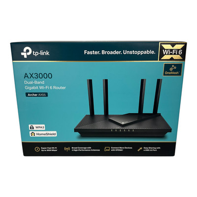 TP-Link AX3000 Dual-Band Gigabit Wi-Fi 6 Router Archer AX55 Wireless OneMesh