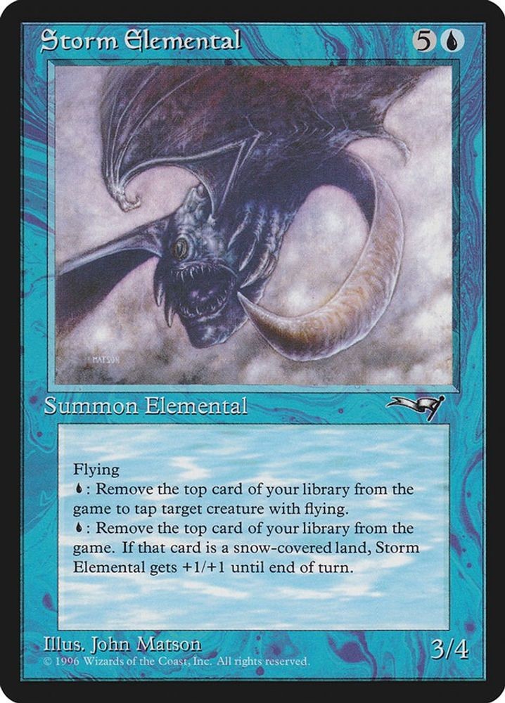 1996 Magic: The Gathering Alliances - Storm Elemental (#37, Uncommon, Near Mint)