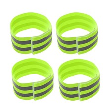 4 Pcs Reflective Safety Bands Wearable Armbands Fluorescent Green Luminous