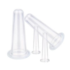 4Pcs Silicone Massage Cupping Set Facial Cups Face Eye Neck Massager Clear