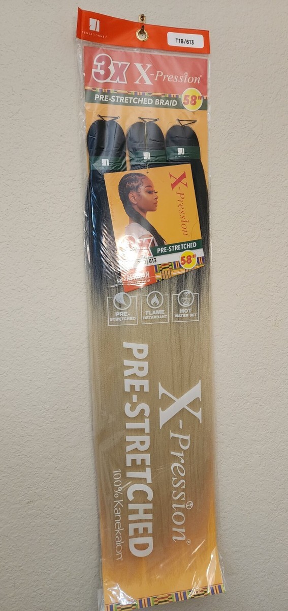 X-pression Expression 100% Kanekalon 3X Braid Hair Pre-Stretched