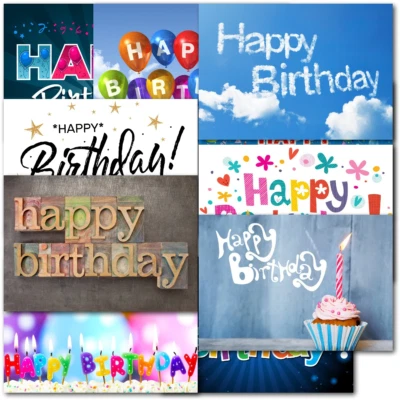 Doodlecards Pack of 10 Contempory Happy Birthday Cards Male Female Boys Girls