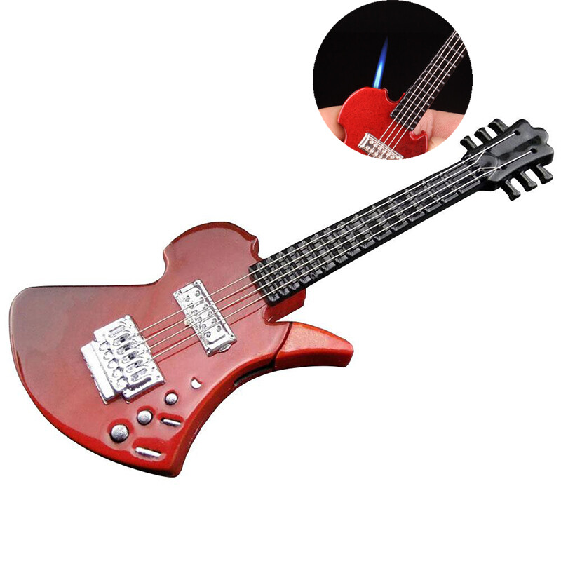 Creative Personality Guitar Shape Cigarette Torch Lighter Jet Flame  Collectibles