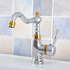Chrome Gold Brass Swivel Bathroom Kitchen Basin Faucet Single Handle Mixer Tap