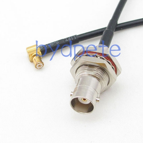 MCX male right angle RA to BNC female RF Coax Coaxial RG174 Cable 50ohm 12inch - Picture 1 of 4