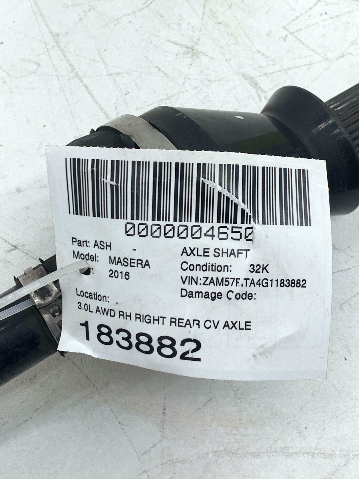 2014-2017 MASERATI GHIBLI M157 3.0L AWD RIGHT REAR CV AXLE SHAFT 670035263 32K