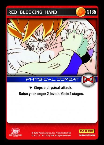 DBZ Dragon Ball Z TCG Card Panini Evolution S135 Red Blocking Hand