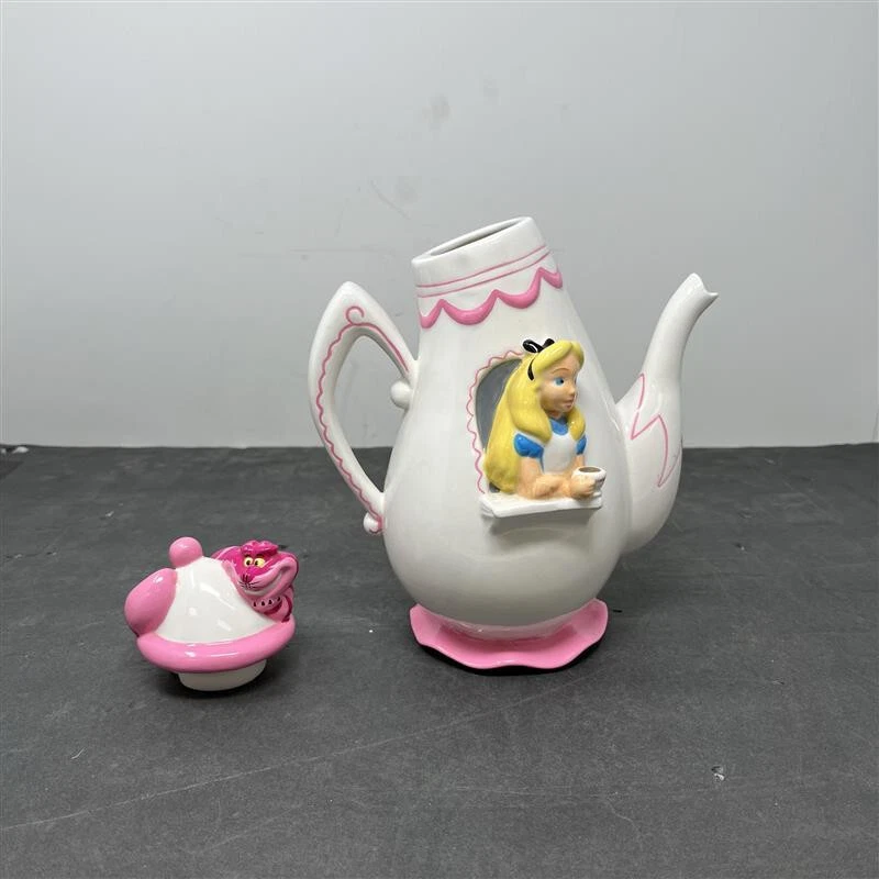 Disney Treasure Craft Alicia en el País de las Maravillas Gato Cheshire Tetera Tarro de Cerámica Decoración Foto 2 de 4