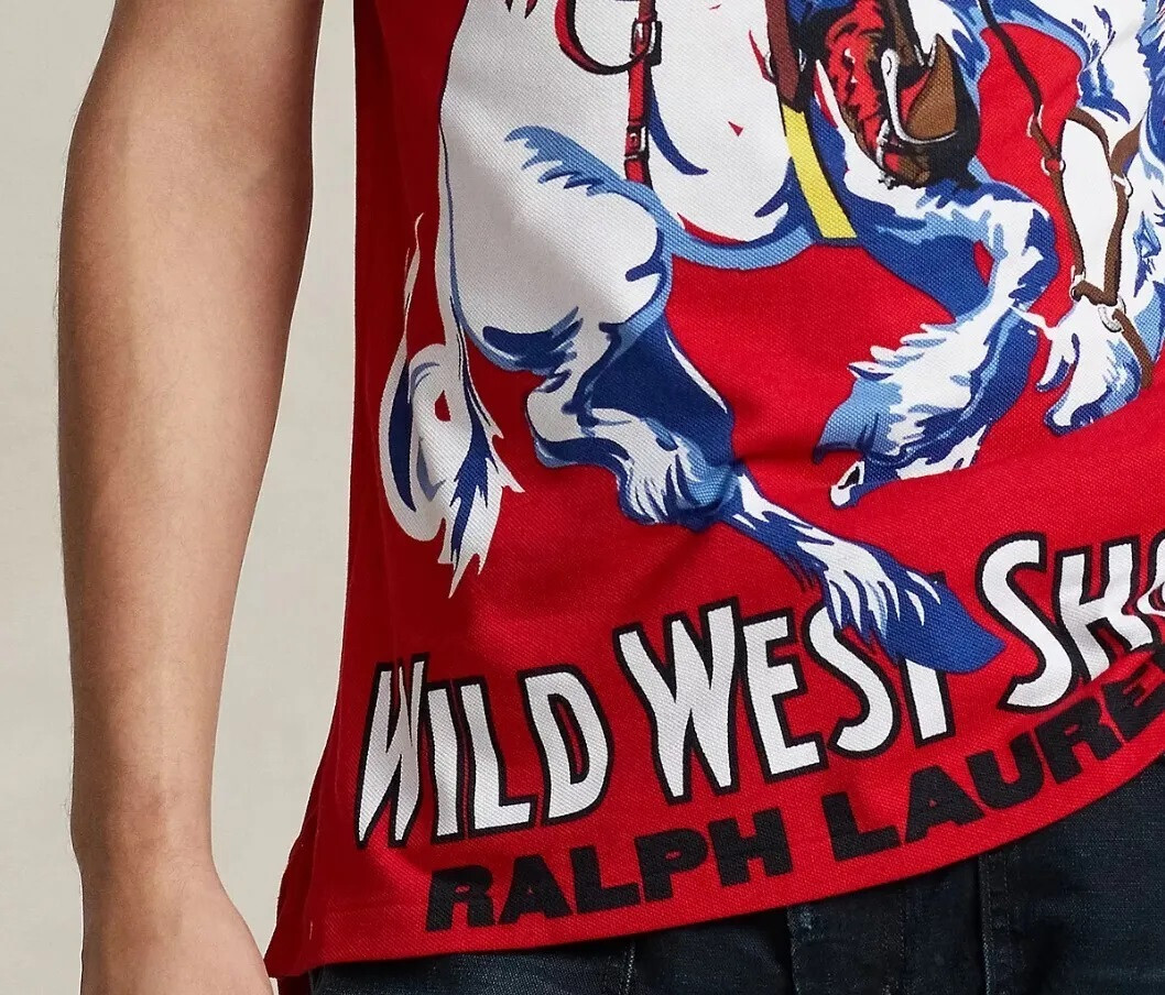 Polo Ralph Lauren Men's Rodeo Classic Fit Wild West Graphic Mesh Polo Shirt Red image 3