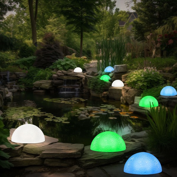 AußEnlampe Gartenleuchte Dekolampe Rgb Farbwechsel Halbkugel Led Klar 9Er Set-image