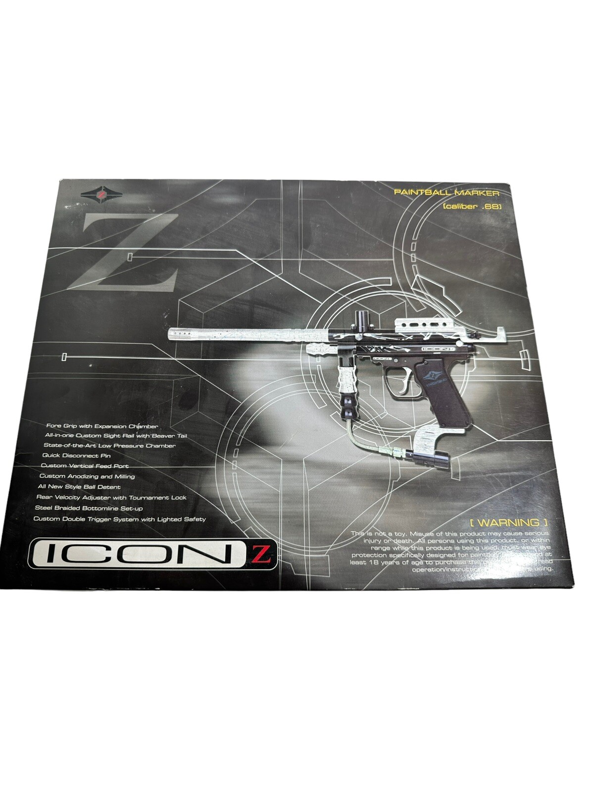 32 Degrees Icon-Z Paintball Marker Gun Mech Mechanical-Entry USED ONLY ONCe