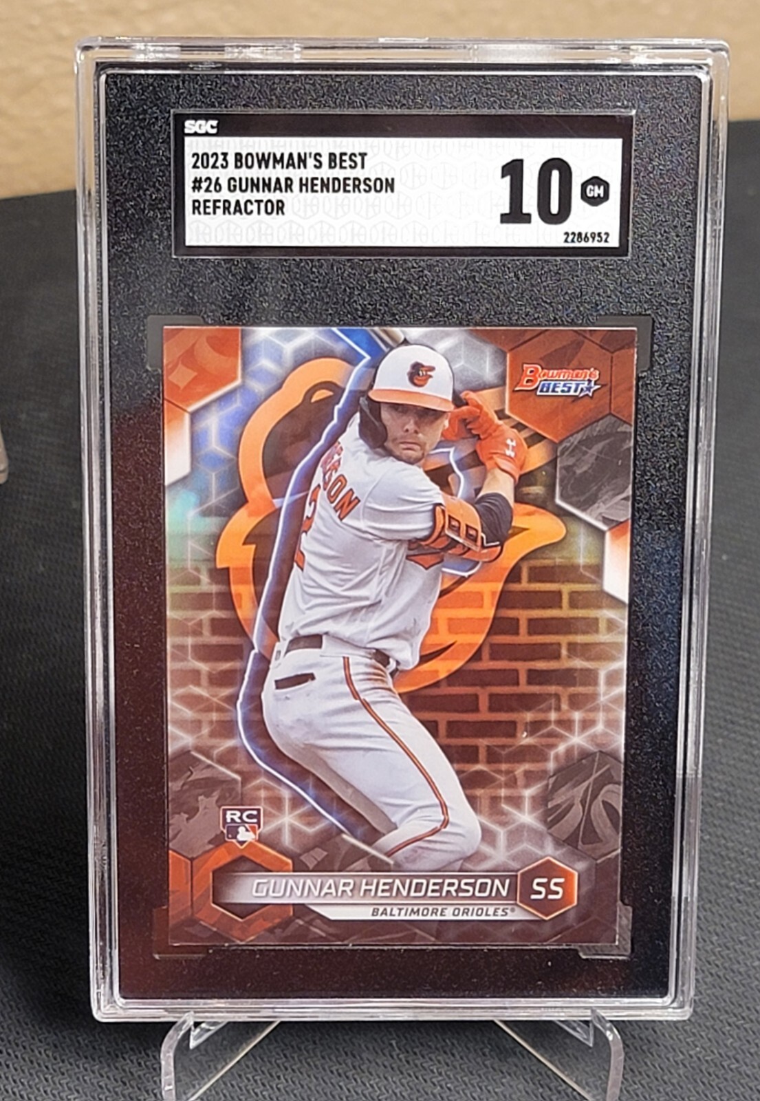 2023 Bowman's Best #26 Gunnar Henderson RC Rookie Refractor SGC 10