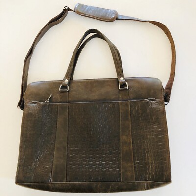 monogrammed leather laptop bolsa