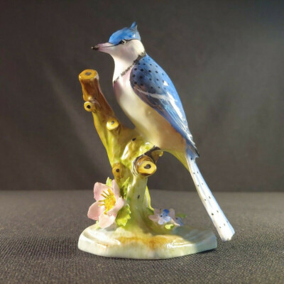 Royal Adderley American Blue Jay Figurine Floral Made in England Bone China
