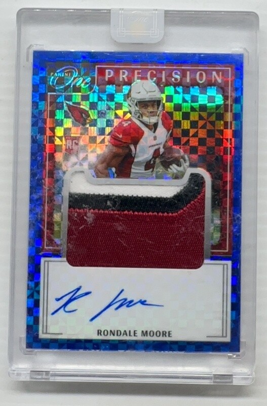 2021 Panini One Rondale Moore Precision Blue Prizm Rookie Patch Auto #37/49