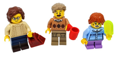 LEGO Blister Minifiguren exclusiv 2020, Oma, Opa, Enkelin, Eis, Tasche, Becher