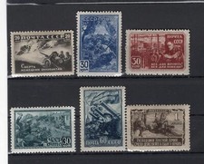 Russie An 1942, Sc 867-72, Mi 836-41, MNH, Ww II Scènes, Foncé Coloris