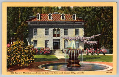 c1940s Old Bowers Mansion Reno Carson City Nevada Postcard