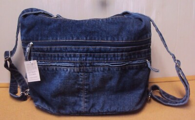 Donna Slavato Denim Jeans Solido Colore Grande Borsa Zaino | eBay