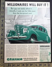 1938 GRAHAM-PAIGE SUPERCHARGER SEDAN LUXURY SAILBOAT RACE AUTO CAR AD 34998