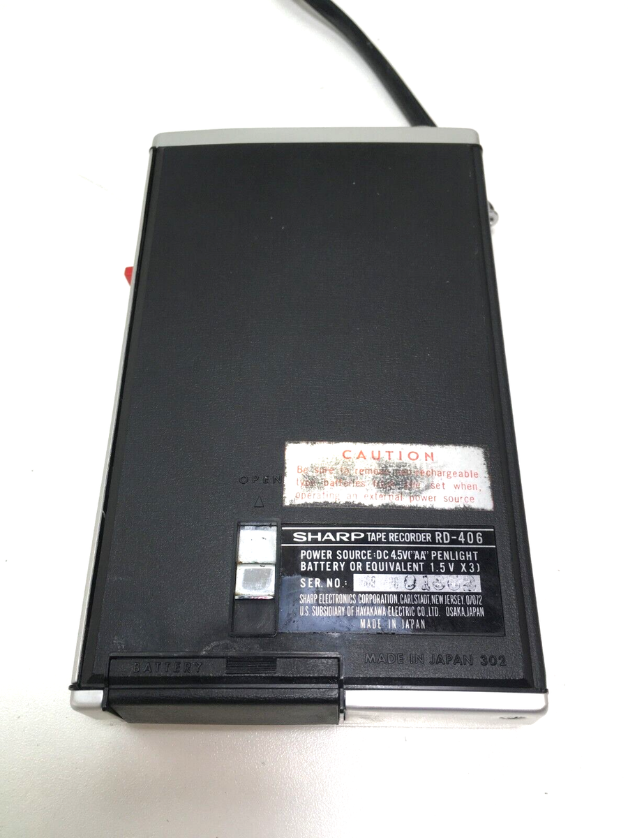 Vintage Sharp RD-406 IC Cassette Tape Recorder w/ Original Box