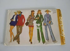 Vtg 1971 Simplicity Sewing Pattern 9599 Jacket Pants Shorts Set Costume Sz 16