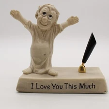 Russ Berrie & Co I Love You This Much Vintage Statue w/ Pen Holder USA Made 1970