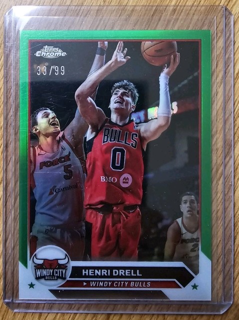 2023-24 Topps G-League Chrome Henri Drell #95 Green Refractor /99