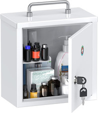 Locking Medicine Cabinet, Medication Lock Box with Keys