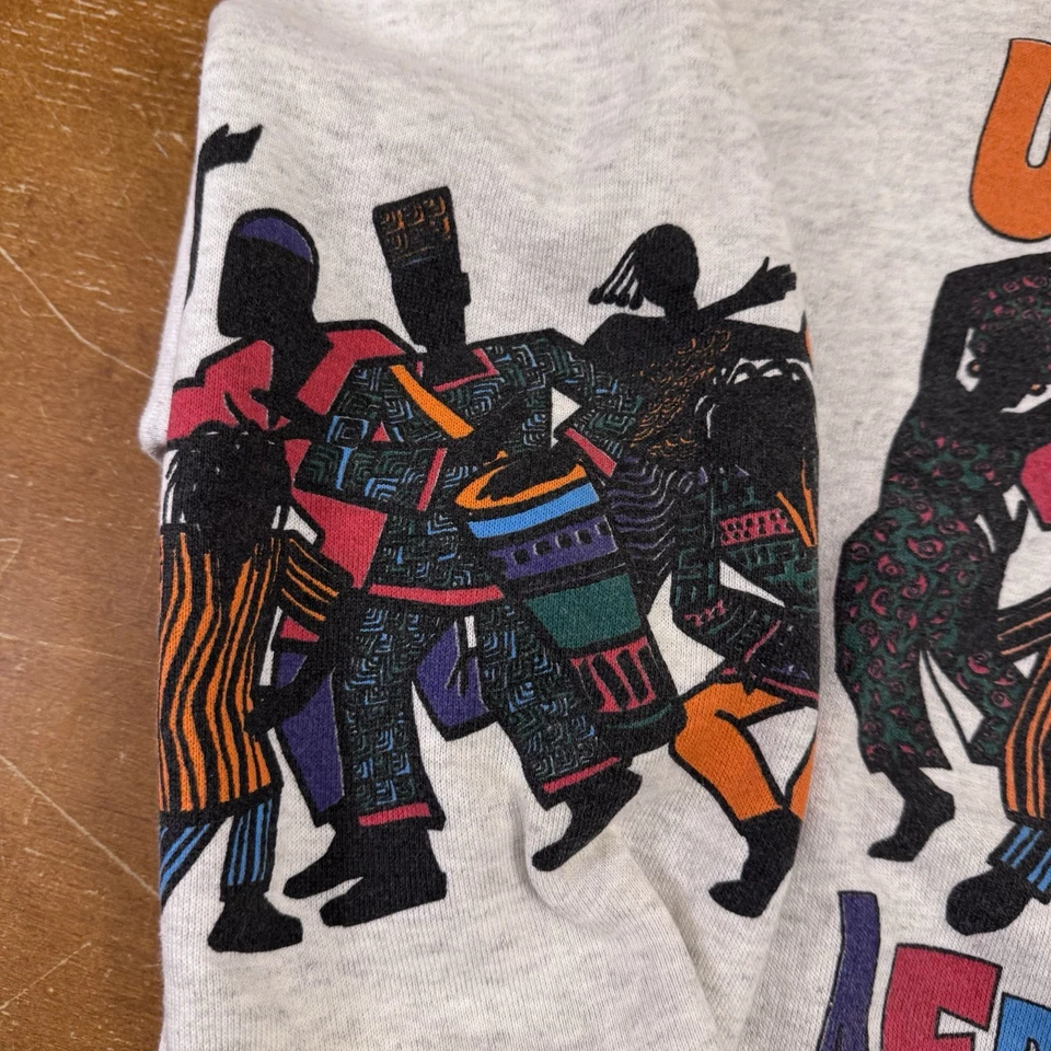 VINTAGE University Of African American Hoodie Mens 2XL Gray Pullover USA 90s - Image 4 of 4