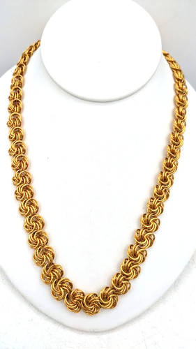 Vintage NAPIER Byzantine Necklace Gold Tone Signed Pat 4774743 Statement Chain