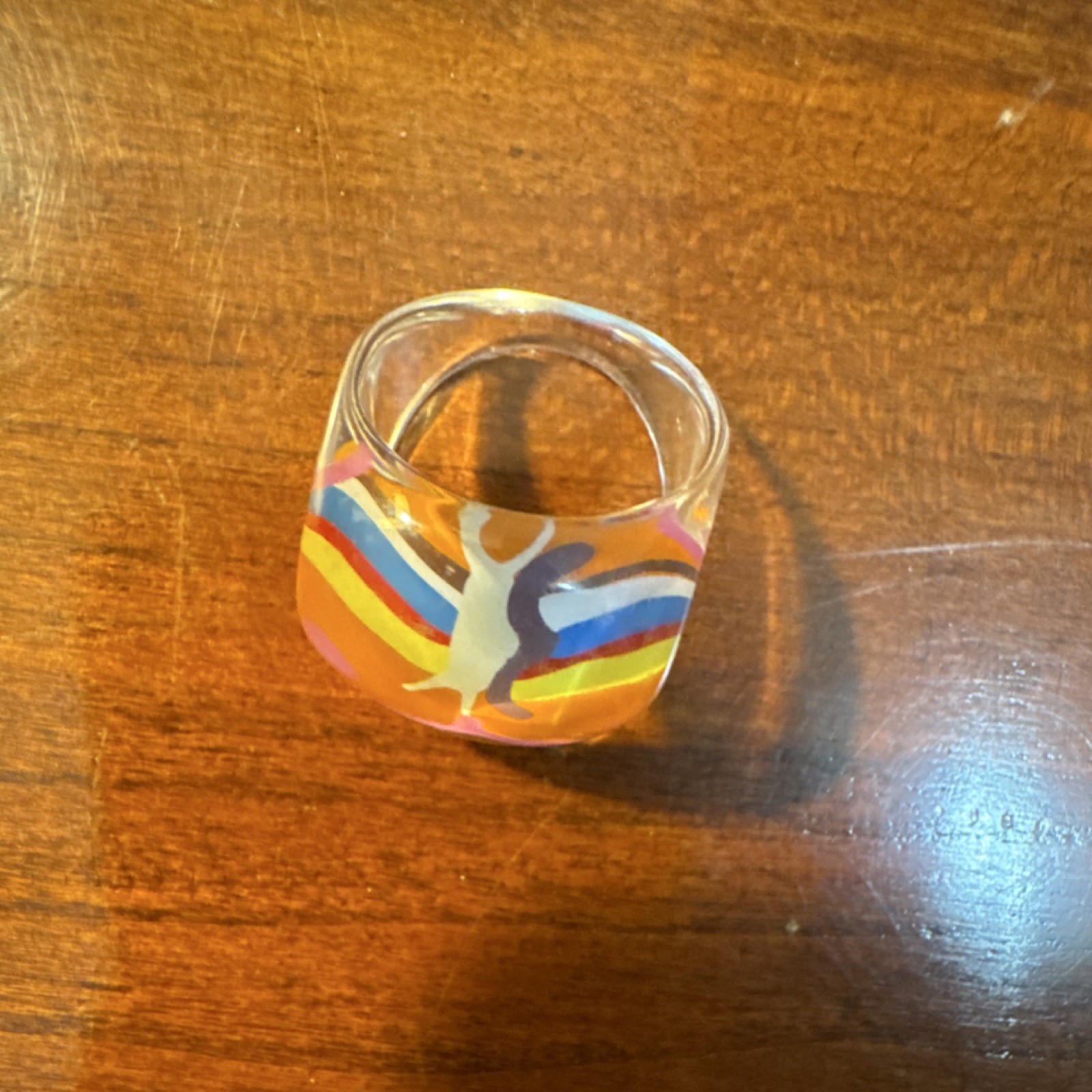 Multicolor Acrylic Statement Chunky Ring Retro As… - image 4