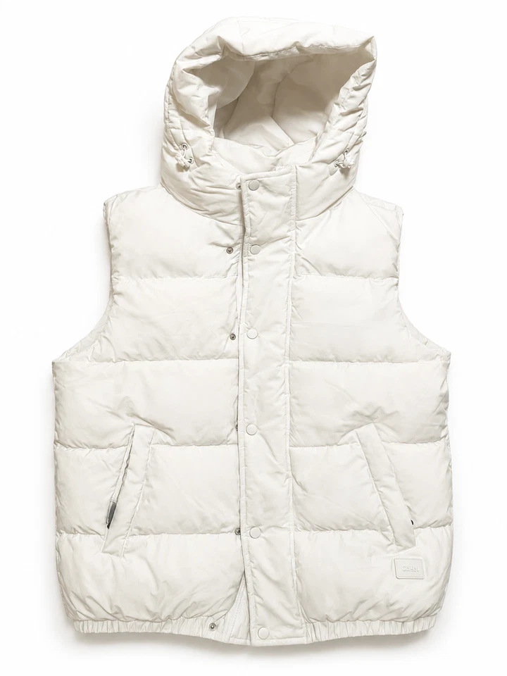 ZARA Damen Puffer Weste Weiß Kapuze Steppweste Winter Gr. M - Bild 1 von 4