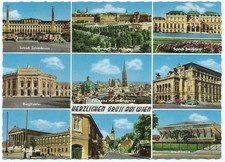 Vienna Austria, Vintage PC, Greetings from Vienna, 9 Views, 1964
