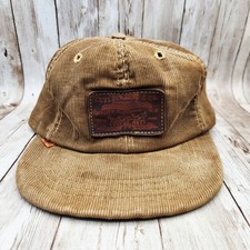 Vintage Levi's Orange Tab Hat Cap Brown Corduroy with Leather Patch