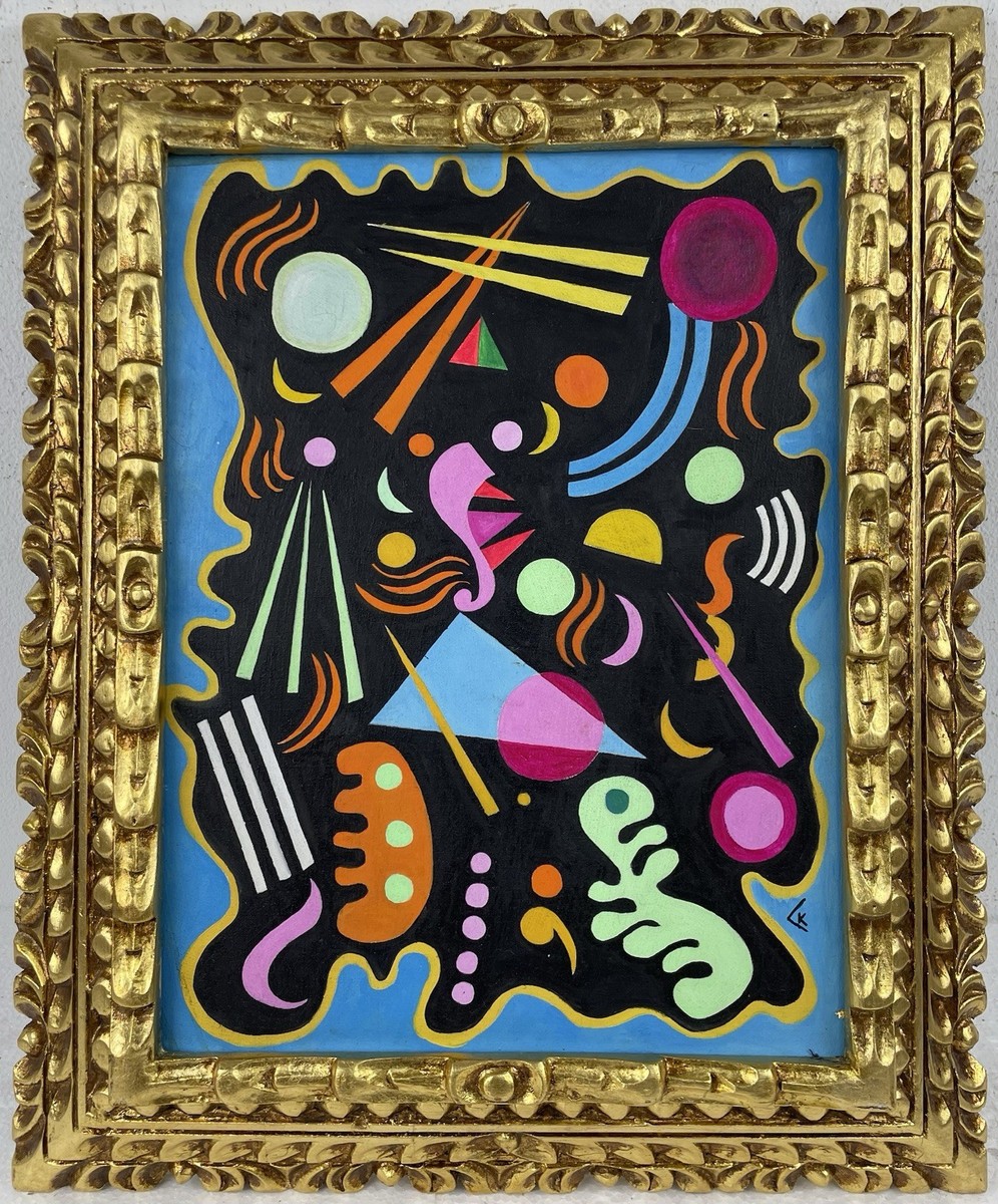 Wassily Kandinsky、、画集画、額装付 Wassily Kandinsky Oil On Canvas (Handmade) signed and stamped