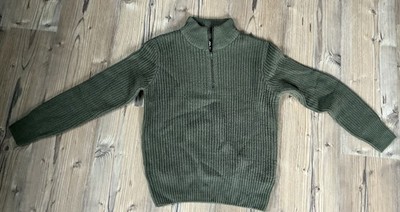 Dunkelgrüner Brandit Strickpullover Mit Reißverschluss Für Jungen, Größe 176