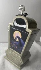 Disney Nightmare Before Christmas Jack Skellington Tombstone Ceramic Cookie Jar
