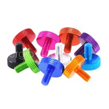 M5x10mm Aluminium Alloy Flat Knurled Thumb Screws Red Pink Golden black Green et