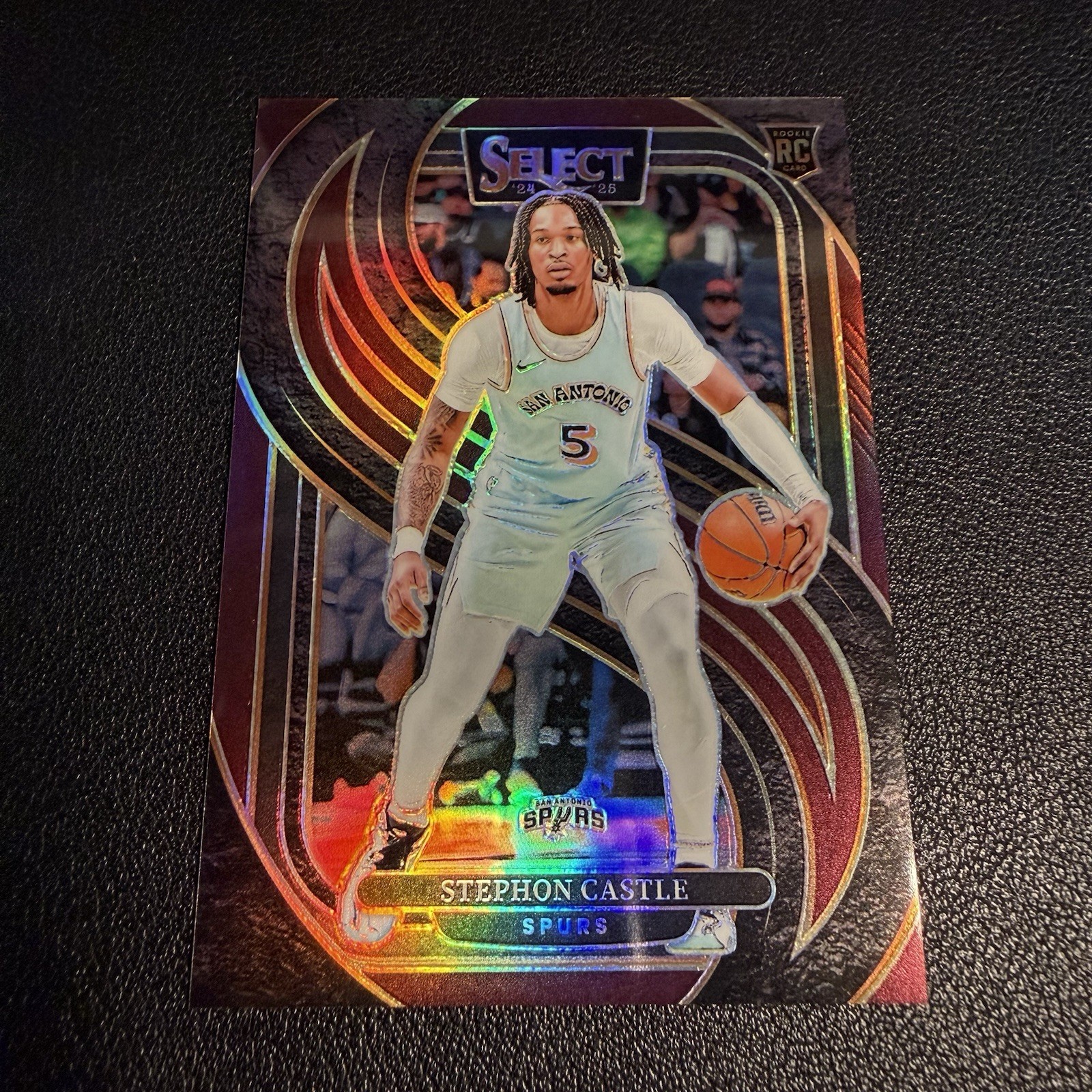 2024-25 Panini Select Stephon Castle Premier Rookie Maroon Spurs RC /175 #175