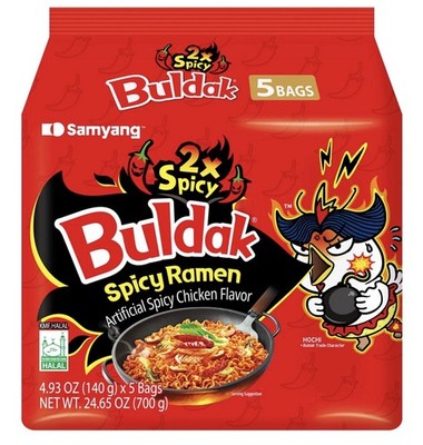 Samyang Buldak 2X Spicy Ramen 5 Pack   Korean Fire Noodles Challenge