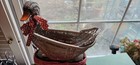 Adorable Wicker Duck-Shaped Basket  Brown/Red,  Freestanding, 6 x 5 x 6 in — photo 3