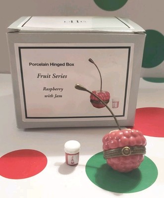 Raspberry PHB Porcelain Hinged Box w/Jar of Jam Trinket Midwest of Cannon Falls