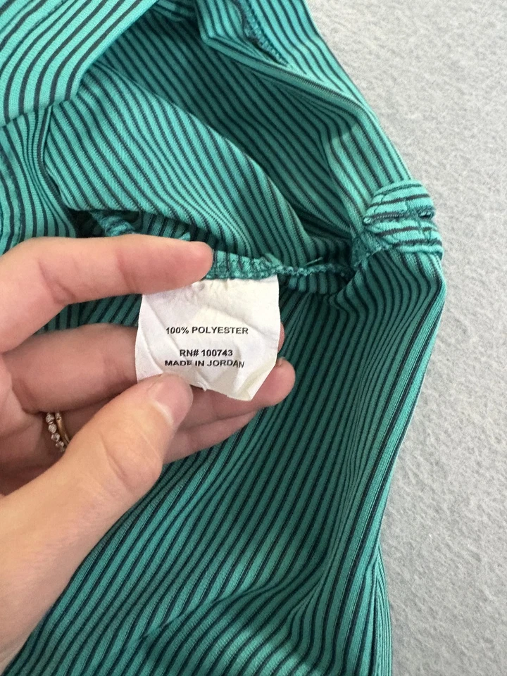 Camisa Polo Urban Frontier Para Hombre Grande Verde Azul Rayas Golf Rendimiento Verano Foto 3 de 4