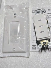 Master Flow BWS2 Attic Fan Control OFF HIGH LOW Rocker Switch White 120VAC 15A