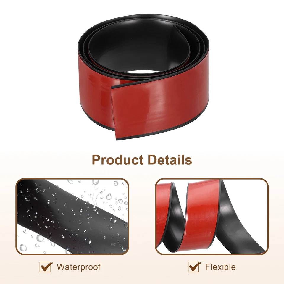 Tira de transición de piso autoadhesiva de 2 pulgadas x 3,28 pies borde de piso negro Foto 3 de 4