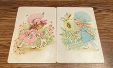 2 x Vintage Swap Playing Cards Girls Flowers Holly Hobbies Style