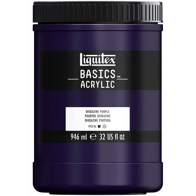 Peinture acrylique pourpre dioxazine Liquitex Basics à forte opacité en grand pot